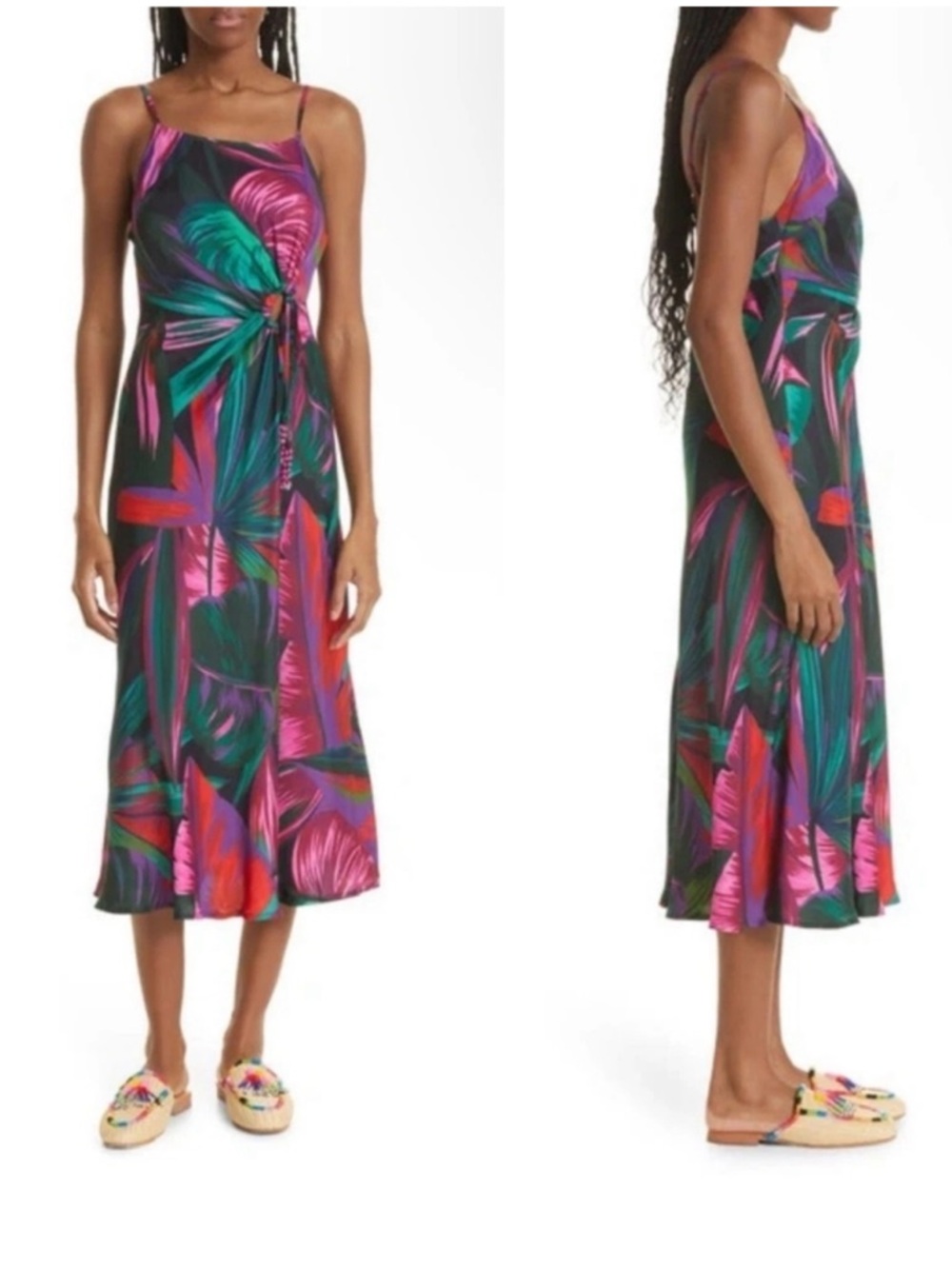 Farm Rio midnight leaves Lenzing Ecoreo viscose cutout Maxie dress - Picture 16 of 16